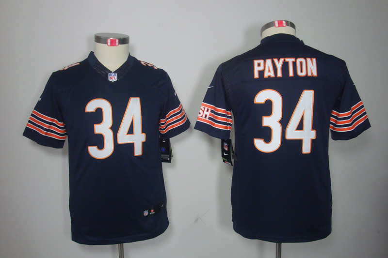 Nike Bears 34 Payton Blue Kids Limited Jerseys