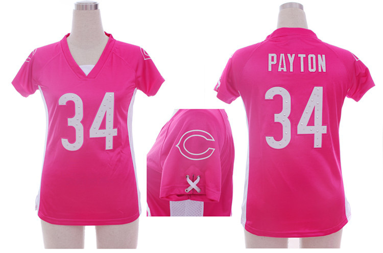 Nike Bears 34 Payton Pink Women Draft Him II Top Jerseys