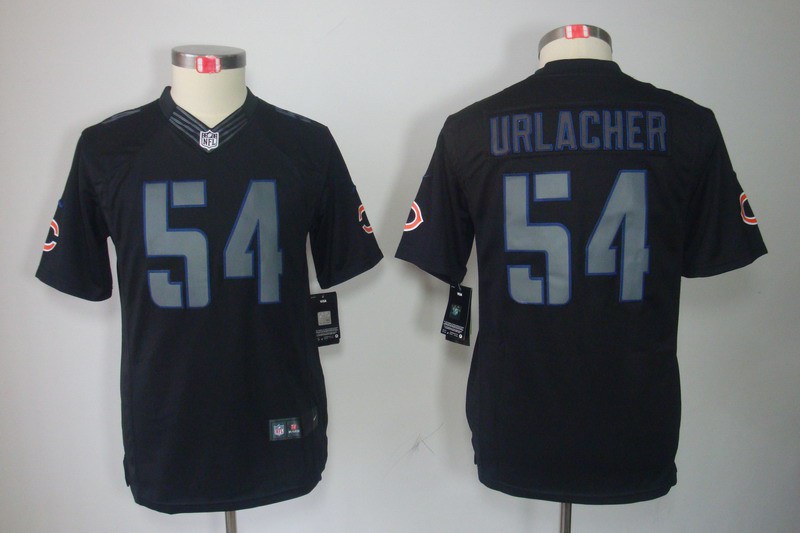 Nike Bears 54 Urlacher Black Impact Kids Limited Jerseys - Click Image to Close