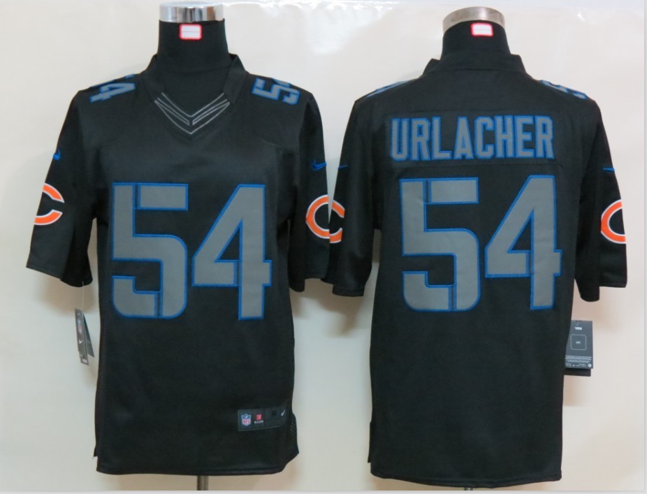 Nike Bears 54 Urlacher Black Impact Limited Jerseys