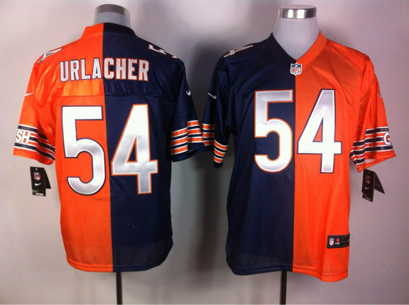 Nike Bears 54 Urlacher Blue&Orange Split Elite Jerseys