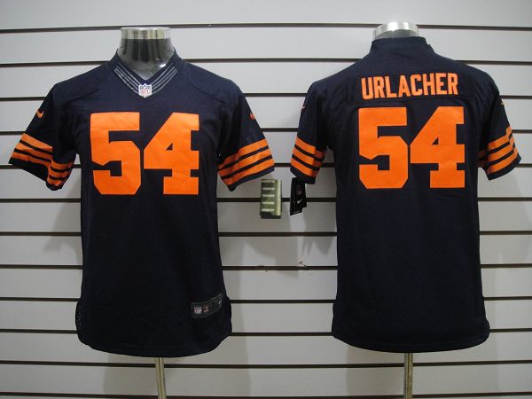 Nike Bears 54 Urlacher Blue orange number Kids Limited Jerseys