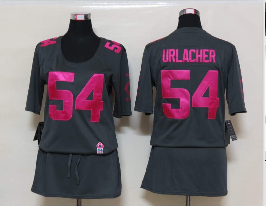 Nike Bears 54 Urlacher Elite breast Cancer Awareness Dark Grey Women Jerseys