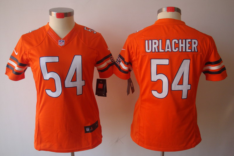 Nike Bears 54 Urlacher Orange Women Limited Jerseys