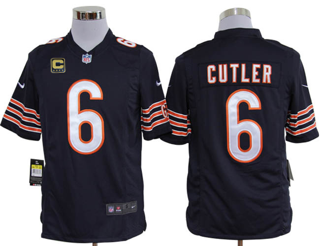 Nike Bears 6 Cutler Blue Game C Patch Jerseys - Click Image to Close