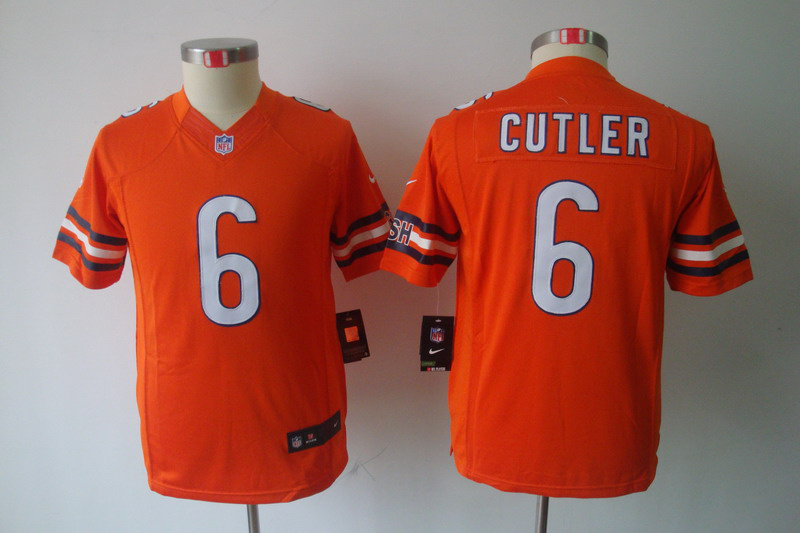 Nike Bears 6 Cutler Orange Kids Limited Jerseys