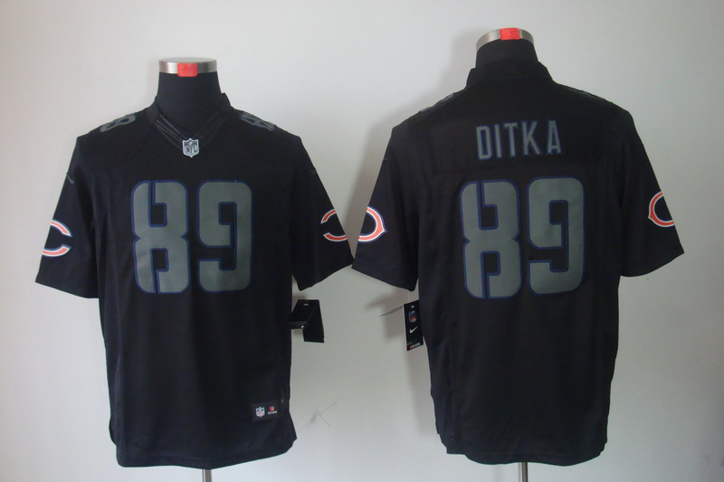 Nike Bears 89 Ditka Black Impact Limited Jerseys