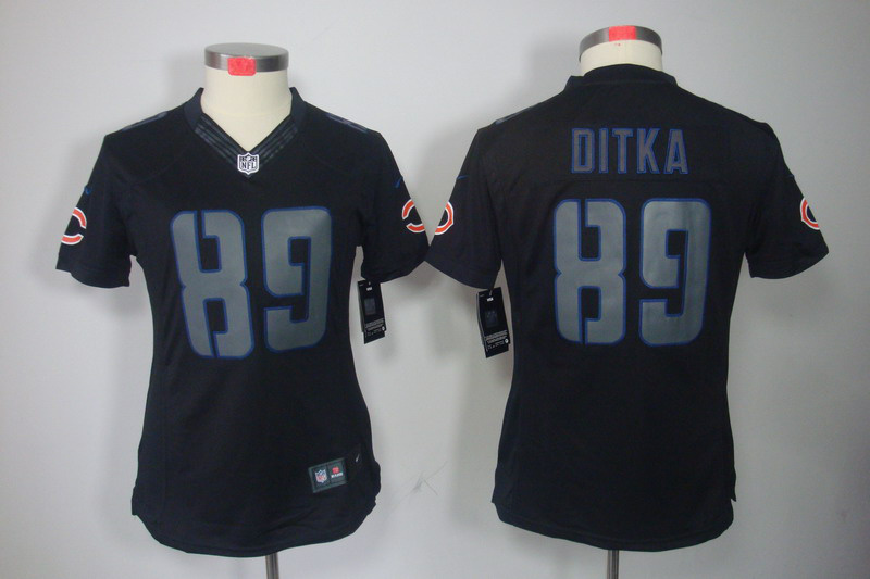 Nike Bears 89 Ditka Black Impact Women Limited Jerseys