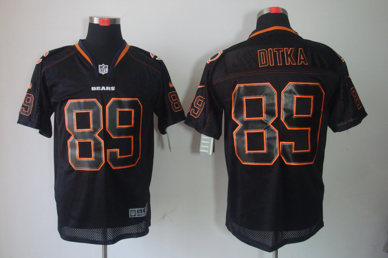 Nike Bears 89 Ditka Black Shadow Elite Jerseys