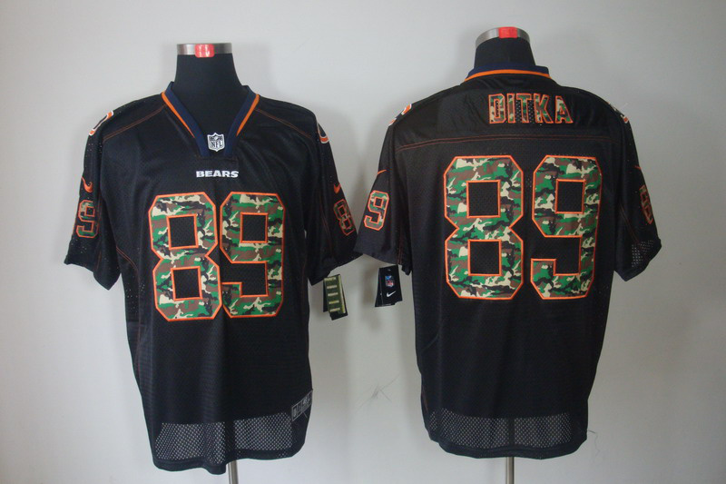 Nike Bears 89 Ditka Camo Number Black Elite Jerseys