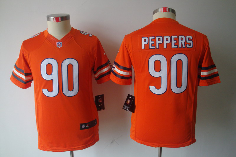 Nike Bears 90 Peppers Orange Kids Limited Jerseys