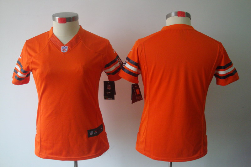 Nike Bears Blank Orange Women Limited Jerseys