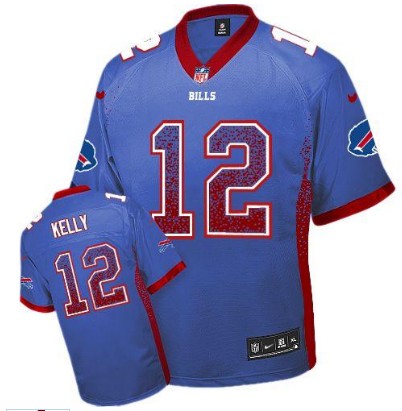 Nike Bills 12 Jim Kelly Royal Blue Elite Drift Jersey