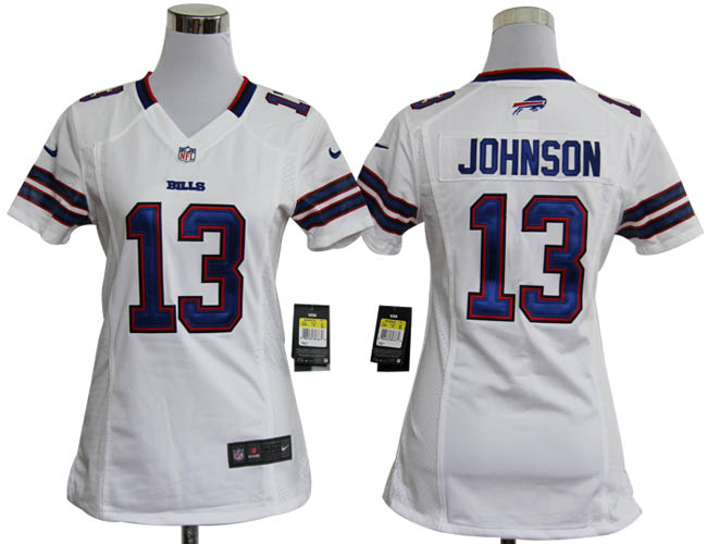 Nike Bills 13 Johnson White Women Game Jerseys