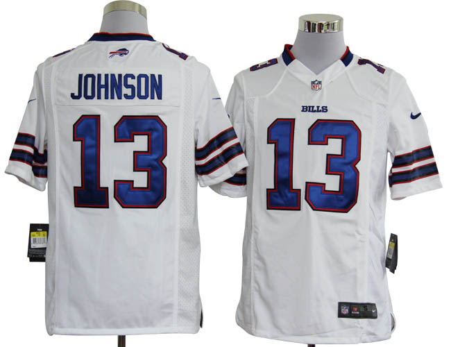 Nike Bills 13 Johnson white Game Jerseys