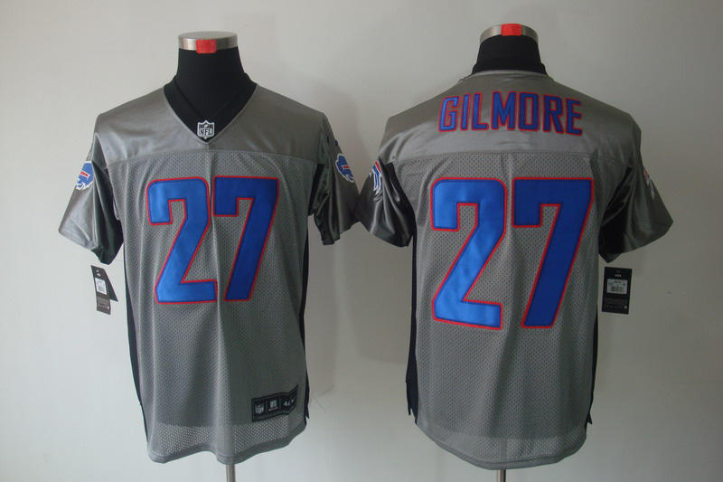 Nike Bills 27 Gilmore Grey Elite Jerseys