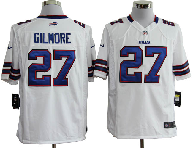 Nike Bills 27 Gilmore white Game Jerseys