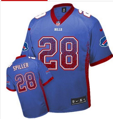 Nike Bills 28 C.J. Spiller Royal Blue Elite Drift Jersey