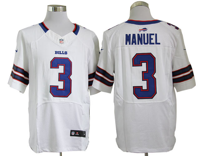 Nike Bills 3 Manuel White Elite Jerseys