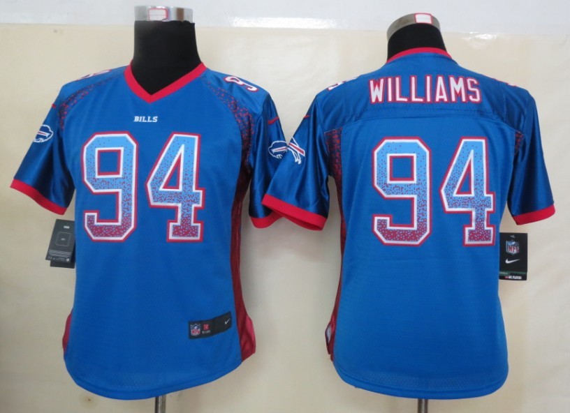 Nike Bills 94 Mario Williams Royal Blue Women Elite Drift Jersey