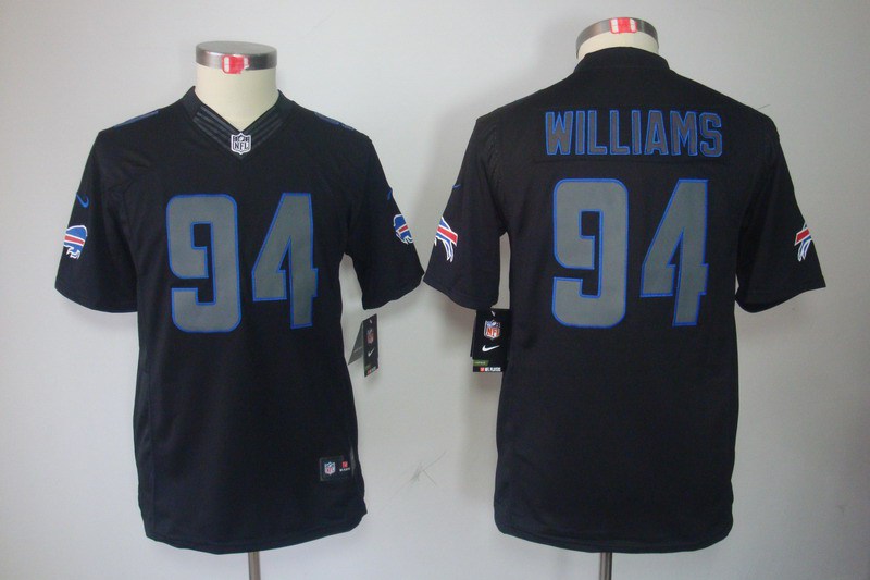 Nike Bills 94 Williams Black Impact Kids Limited Jerseys