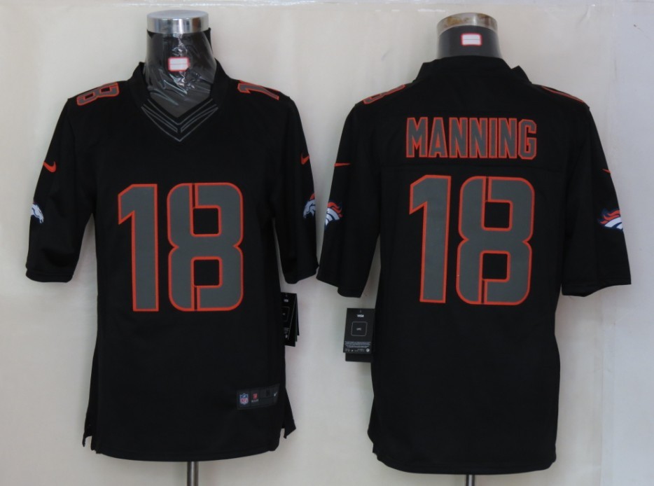 Nike Broncos 18 Manning Black Impact Limited Jerseys Nike Broncos 18 Manning Black Impact Limited Jerseys