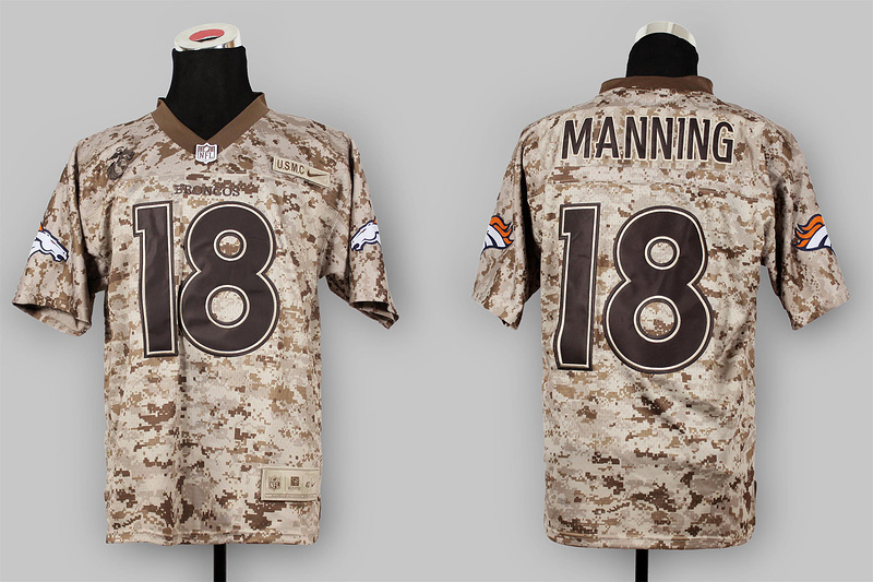 Nike Broncos 18 Manning US Marine Corps Camo Elite Jerseys