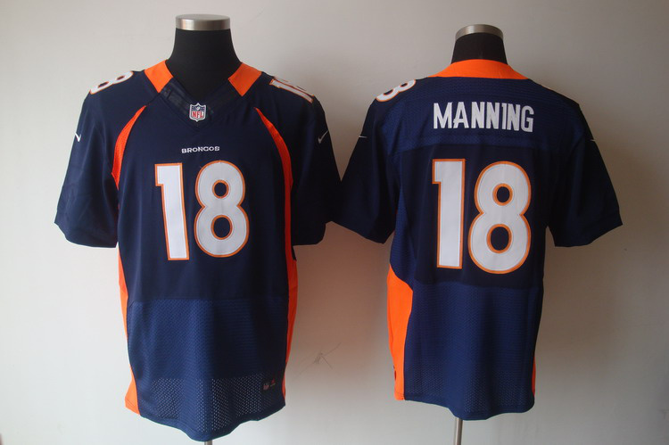 Nike Broncos 18 Manning blue elite jerseys