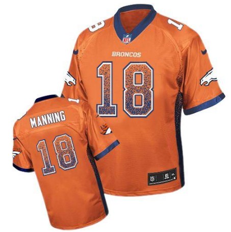 Nike Broncos 18 Peyton Manning Orange Elite Drift Jersey