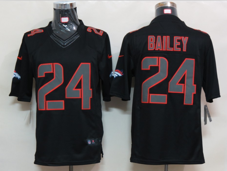 Nike Broncos 24 Bailey Black Impact Limited Jerseys