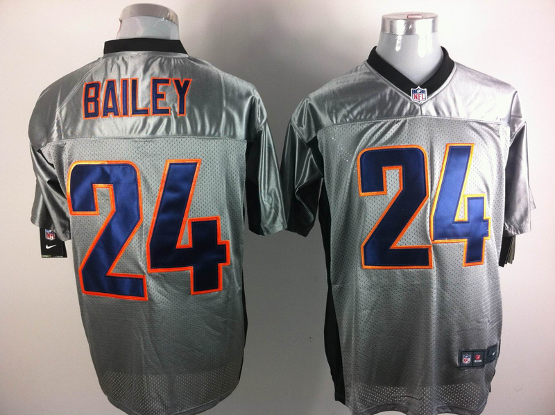 Nike Broncos 24 Bailey Grey Shadow Elite Jerseys