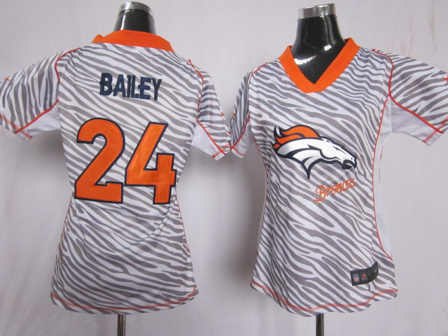 Nike Broncos 24 Bailey Women Zebra Jerseys