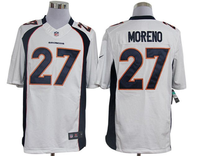 Nike Broncos 27 Moreno White Limited Jerseys