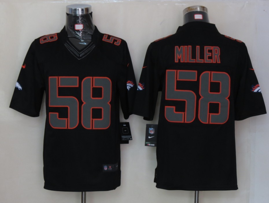 Nike Broncos 58 Miller Black Impact Limited Jerseys