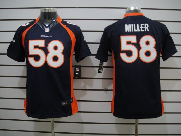 Nike Broncos 58 Miller Blue Kids Limited Jerseys