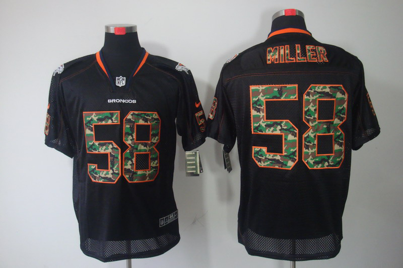 Nike Broncos 58 Miller Camo Number Black Elite Jerseys