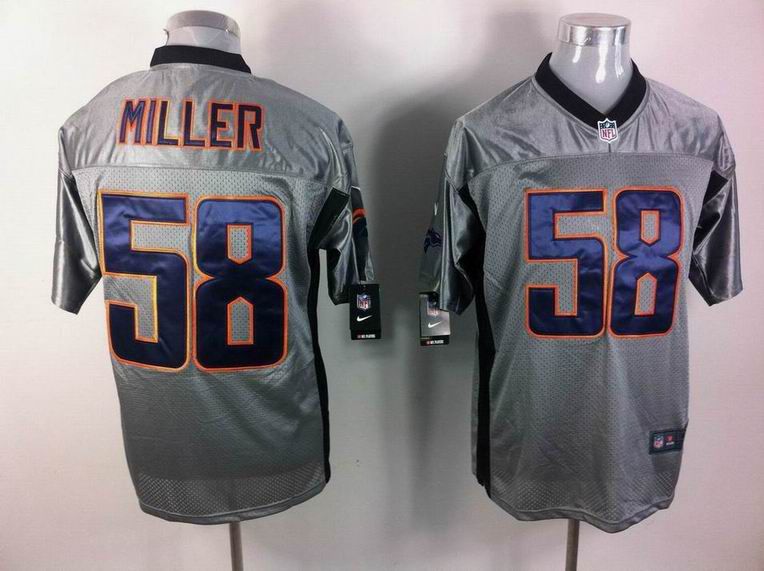 Nike Broncos 58 Miller Grey Shadow Elite Jerseys