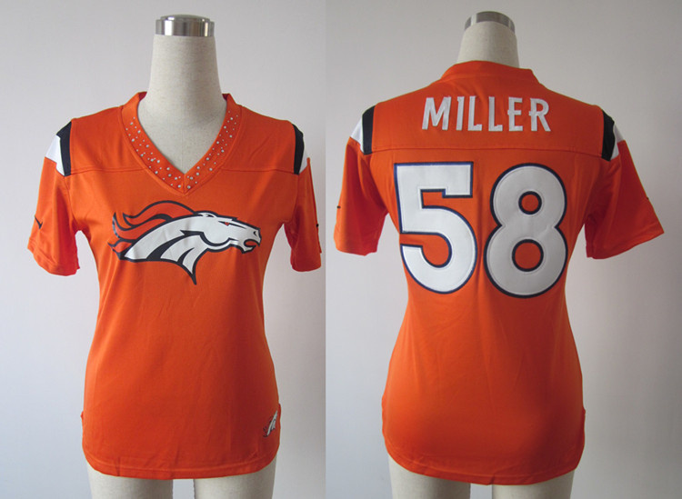 Nike Broncos 58 Miller Orange Field Flirt Women Jerseys