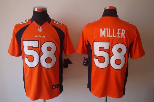 Nike Broncos 58 Miller Orange Limited Jerseys