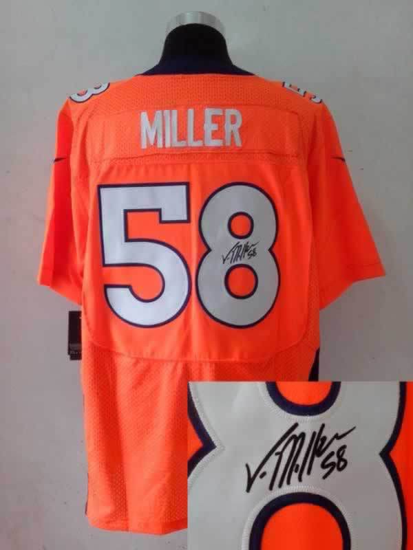 Nike Broncos 58 Miller Orange Signature Edition Jerseys
