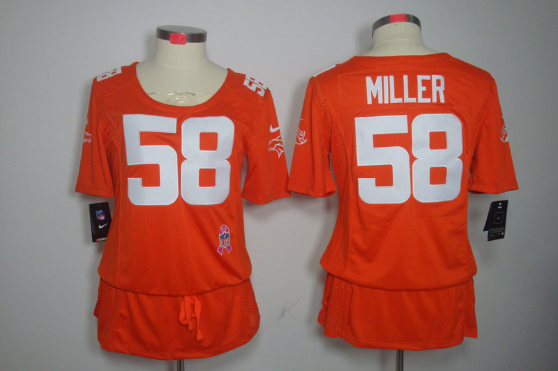 Nike Broncos 58 Miller Orange Women Elite Skirts