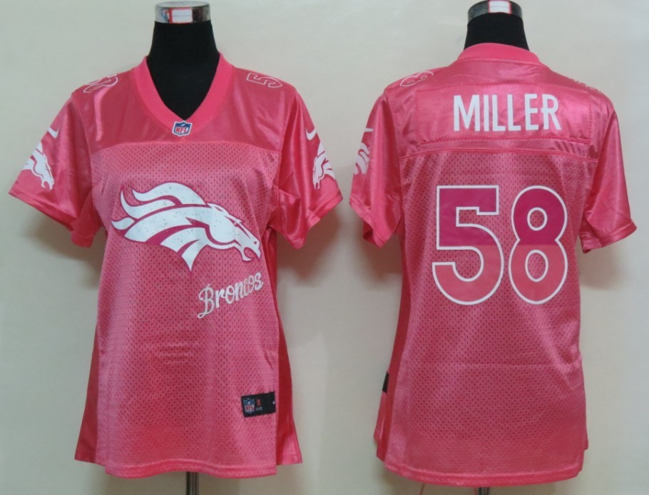 Nike Broncos 58 Miller Pink Fem Fan Women Elite Jerseys