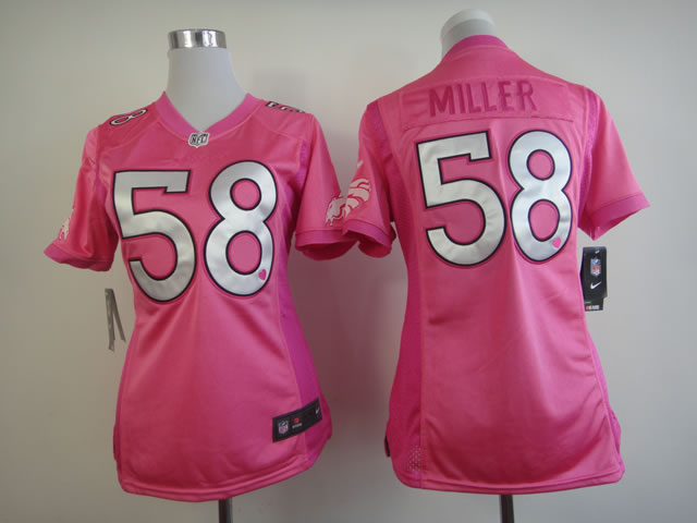 Nike Broncos 58 Miller Pink Love's Women Jerseys