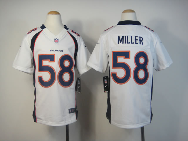Nike Broncos 58 Miller White Kids Limited Jerseys