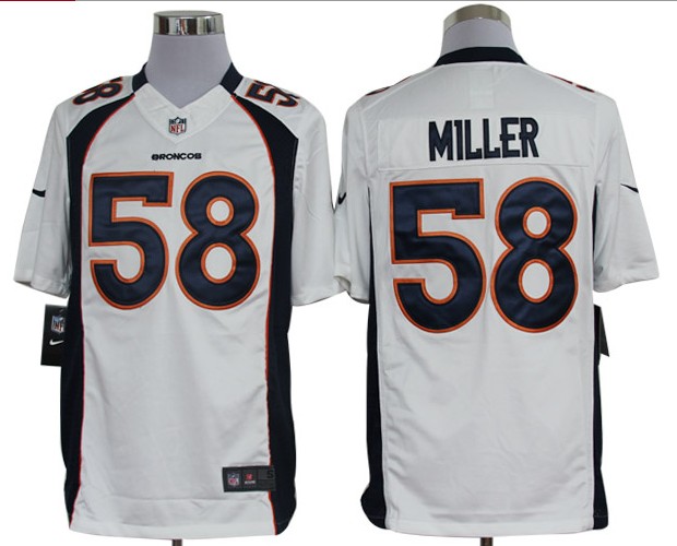 Nike Broncos 58 Miller White Limited Jerseys