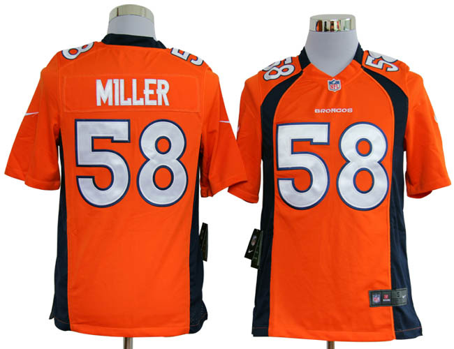 Nike Broncos 58 Miller orange Game Jerseys