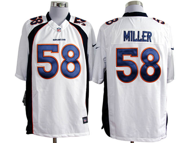 Nike Broncos 58 Miller white Game Jerseys