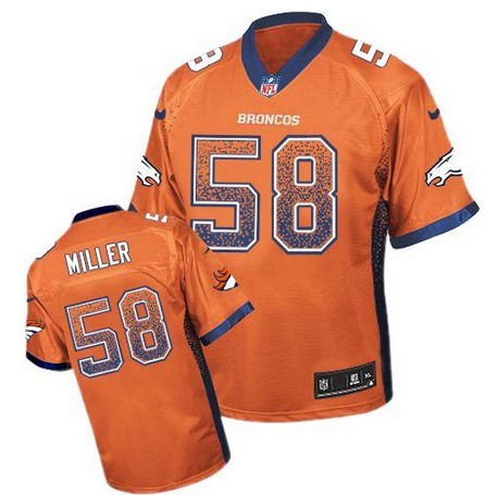 Nike Broncos 58 Von Miller Orange Elite Drift Jersey
