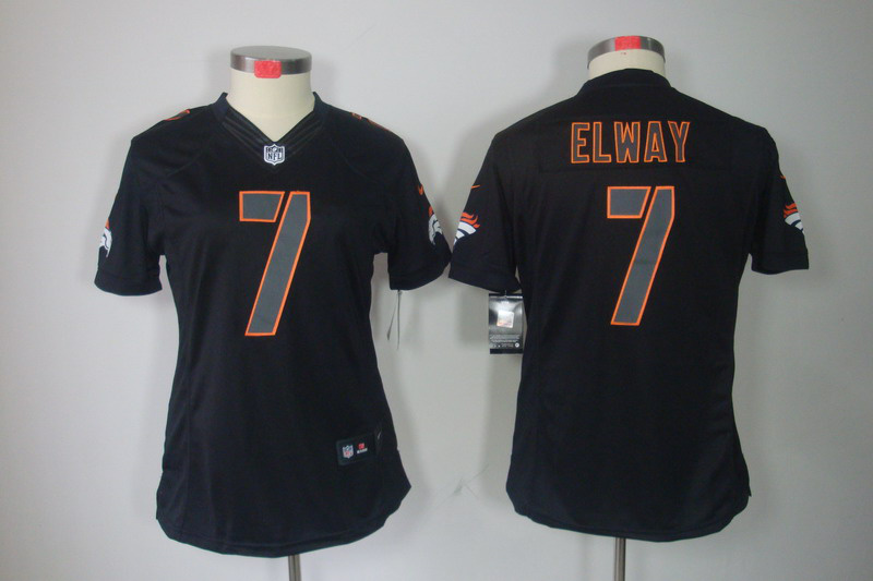 Nike Broncos 7 Elway Black Impact Women Limited Jersey