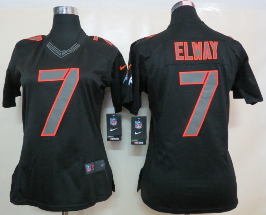 Nike Broncos 7 Elway Black Impact Women Limited Jerseys